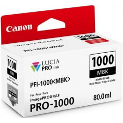 Cartouche d'encre Canon PFI-1000MBK Noir mat 80 ml