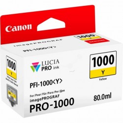 Cartouche d'encre Canon PFI-1000Y Jaune 80 ml